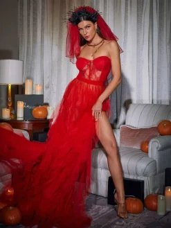 Dresses | Maxi Dresses*Mew Mews Fashion Dorothy Tulle Maxi Dress In Red