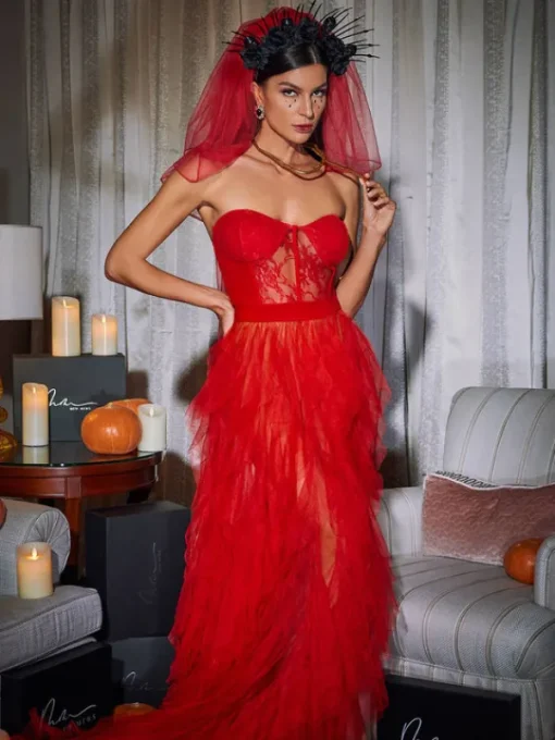 Dresses | Maxi Dresses*Mew Mews Fashion Dorothy Tulle Maxi Dress In Red