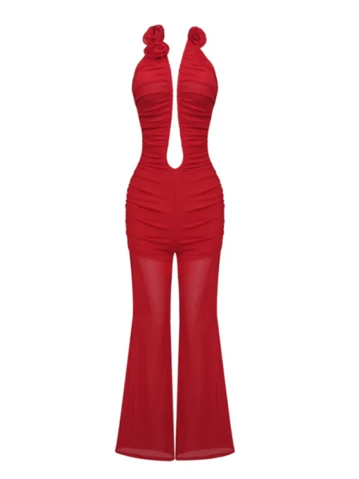 Jumpsuits & Romper*Mew Mews Fashion Duran Flower Cutout Jumpsuit