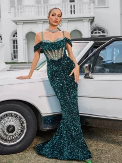 Embellishment | Dresses*Lu Yili Dyvora Spaghetti Embellished Maxi Dress