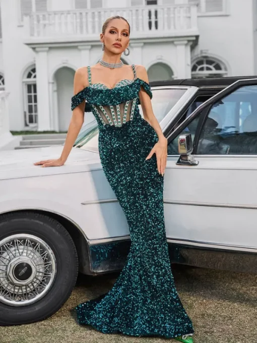 Embellishment | Dresses*Lu Yili Dyvora Spaghetti Embellished Maxi Dress