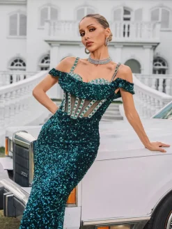Embellishment | Dresses*Lu Yili Dyvora Spaghetti Embellished Maxi Dress