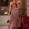 Dresses | Maxi Dresses*Bandage Edaline Halterneck Fringe Midi Dress