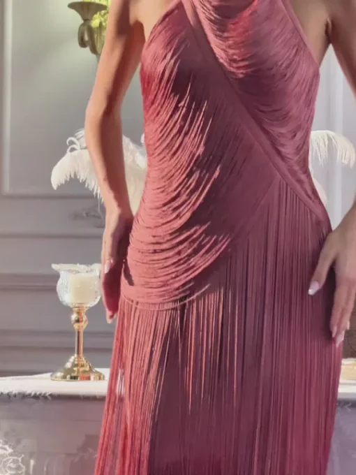 Dresses | Maxi Dresses*Bandage Edaline Halterneck Fringe Midi Dress
