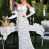 Dresses | Maxi Dresses*Mew Mews Fashion Edison Plunge Neck Floral Lace Maxi Dress