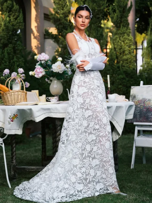 Dresses | Maxi Dresses*Mew Mews Fashion Edison Plunge Neck Floral Lace Maxi Dress