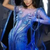 Bodysuits | Tops*W Jia Eirikian Rhinestone Fringe Mesh Bodysuit