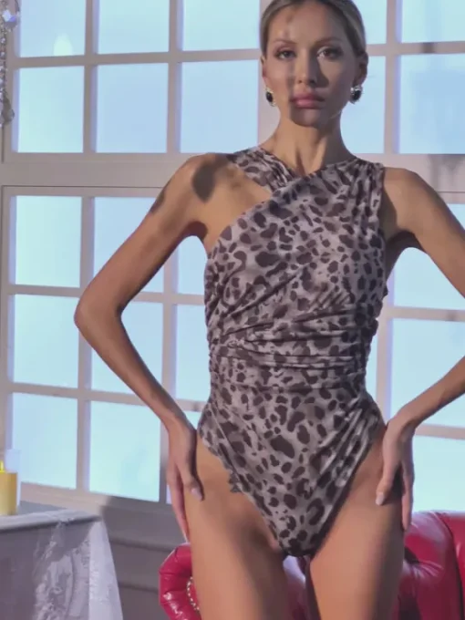 Bodysuits | Tops*Mew Mews Fashion Elemer Leopard Ruched Bodysuit