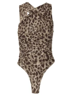 Bodysuits | Tops*Mew Mews Fashion Elemer Leopard Ruched Bodysuit