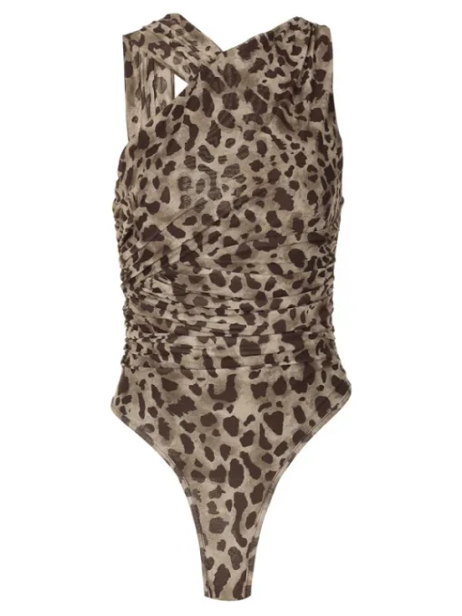 Bodysuits | Tops*Mew Mews Fashion Elemer Leopard Ruched Bodysuit