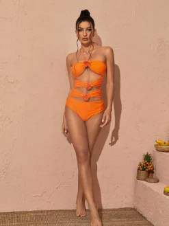 Bikini Sets*Mew Mews Fashion Eleven Halterneck Swimwear Two Piece Set