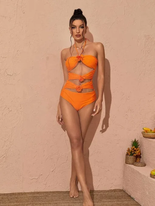 Bikini Sets*Mew Mews Fashion Eleven Halterneck Swimwear Two Piece Set