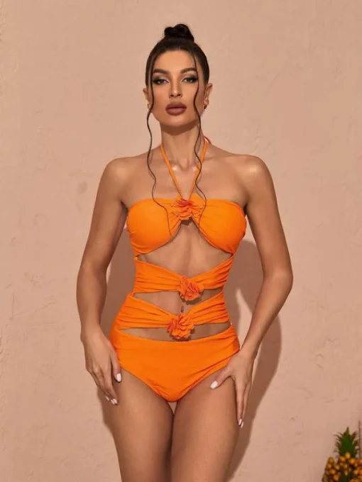 Bikini Sets*Mew Mews Fashion Eleven Halterneck Swimwear Two Piece Set