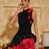 Dresses | Mini Dresses*Mew Mews Fashion Eliette Sleeveless Flower Ruched Mini Dress