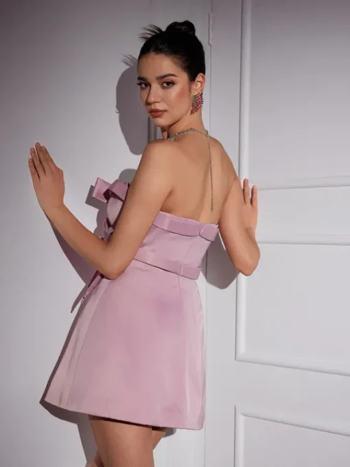 Dresses | Mini Dresses*Mew Mews Fashion Elija Strapless Bow Satin Mini Dress