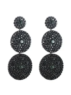 Earrings*Mew Mews Fashion Elina Layered Round Diamond Earrings