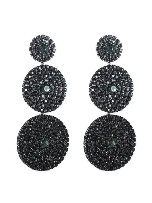 Earrings*Mew Mews Fashion Elina Layered Round Diamond Earrings