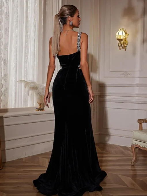 Dresses | Maxi Dresses*Mew Mews Fashion Elissa Floral Crystal Cutout Velvet Mermaid Maxi Dress