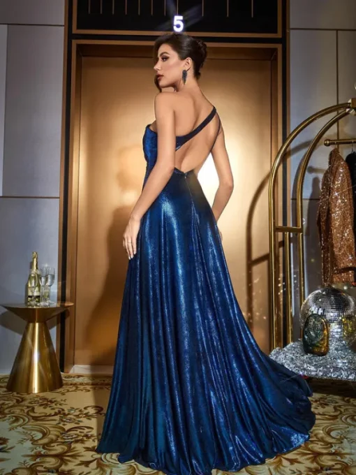 Dresses*Mew Mews Fashion Emeline One Shoulder Satin Maxi Dress