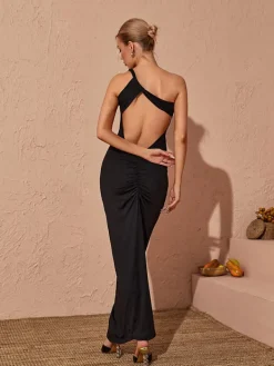 Dresses | Maxi Dresses*Mew Mews Fashion Emi One Shoulder Backless Maxi Dress In Black