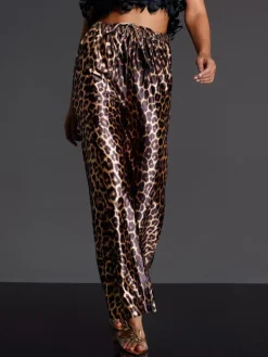 Pants & Shorts*Mew Mews Fashion Enabarri Leopard Satin Pants