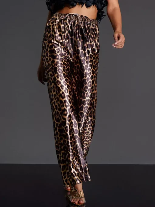 Pants & Shorts*Mew Mews Fashion Enabarri Leopard Satin Pants