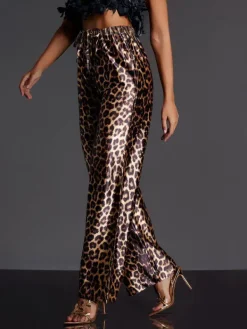 Pants & Shorts*Mew Mews Fashion Enabarri Leopard Satin Pants
