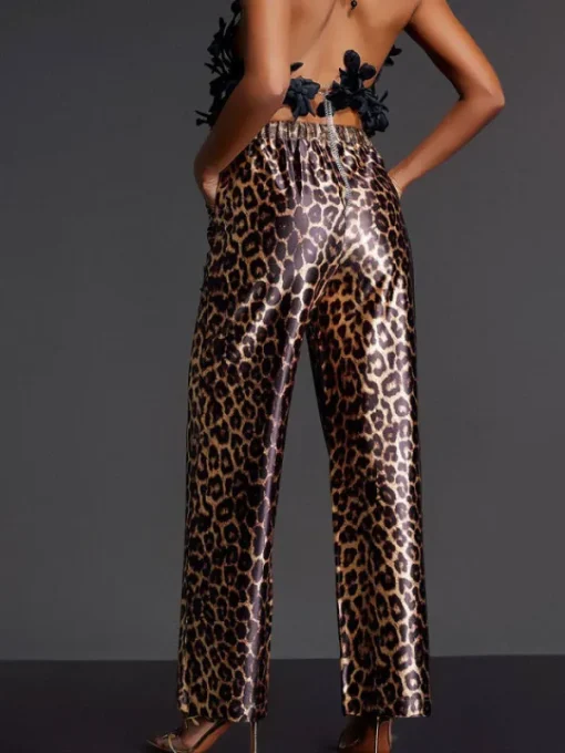Pants & Shorts*Mew Mews Fashion Enabarri Leopard Satin Pants