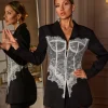 Coats & Jackets | Blazers*Mew Mews Fashion Eormenburh Deconstructed Lace Lapel Blazer In Black
