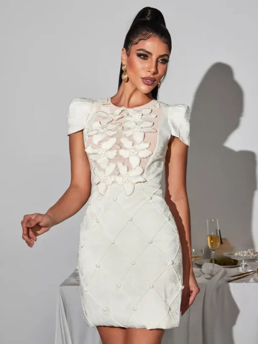 Dresses | Mini Dresses*Mew Mews Fashion Ephigenie Flower Pearl Mini Dress