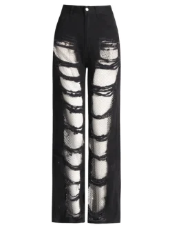 Pants & Shorts*Mew Mews Fashion Ephraim Diamond Mesh Denim Pants