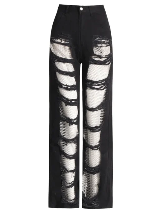 Pants & Shorts*Mew Mews Fashion Ephraim Diamond Mesh Denim Pants