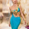 Armor Tops*Mew Mews Fashion O/S Esaac Metallic Drapery Armor Top In Gold