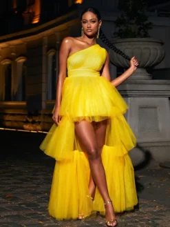 Dresses | Maxi Dresses*Mew Mews Fashion Essie One Shoulder Tulle Maxi Dress