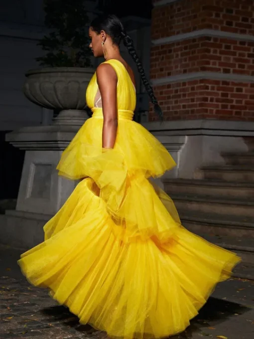 Dresses | Maxi Dresses*Mew Mews Fashion Essie One Shoulder Tulle Maxi Dress