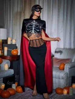 Armor Tops | Sets & Co-ords*Mew Mews Fashion Esther Cape Skirt Three Piece Set