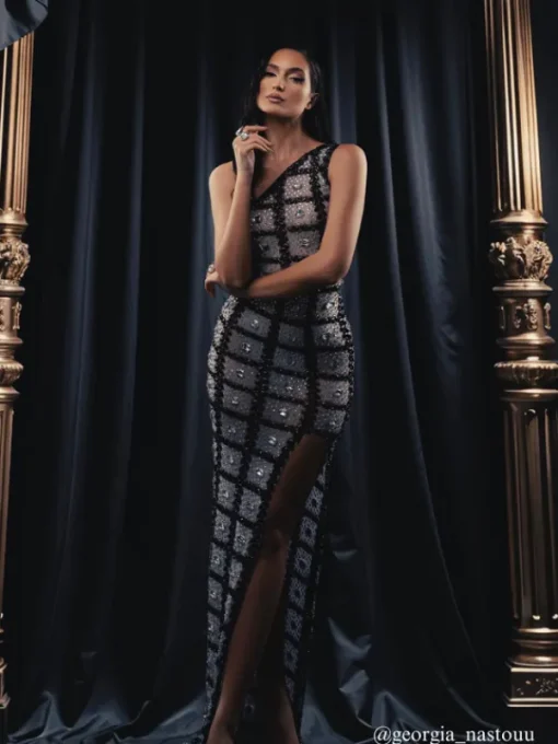 Embellishment | Dresses*Embellishment Esti One Shoulder Printed Rhinestone Maxi Dress