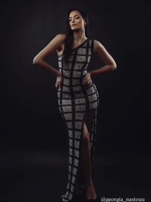 Embellishment | Dresses*Embellishment Esti One Shoulder Printed Rhinestone Maxi Dress