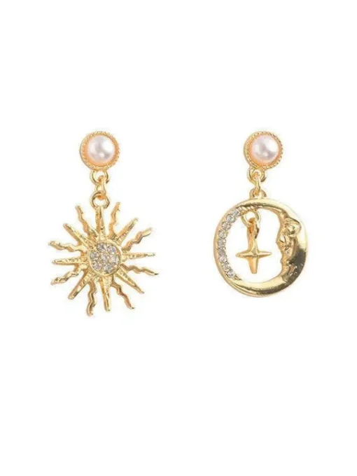 Earrings*Mew Mews Fashion Evelina Pearl Sun Earrings