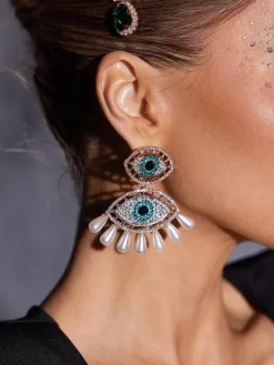 Earrings*Mew Mews Fashion Eye Pearls Earrings