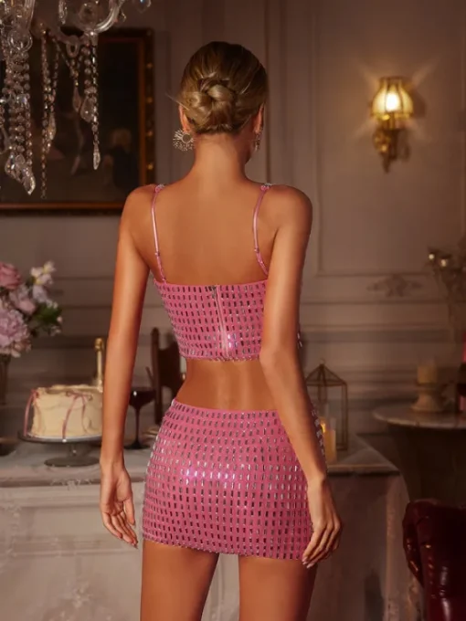 Sets & Co-ords*Mew Mews Fashion Faina Spaghetti Rhinestone Skirt Set