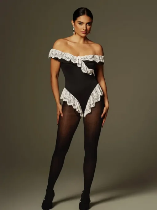 Bodysuits | Tops*Mew Mews Fashion Fenrir Off Shoulder Lace Bodysuit