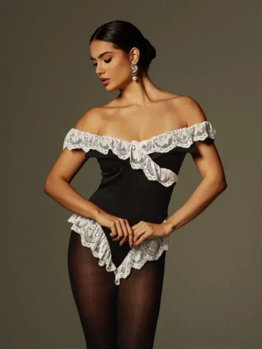 Bodysuits | Tops*Mew Mews Fashion Fenrir Off Shoulder Lace Bodysuit