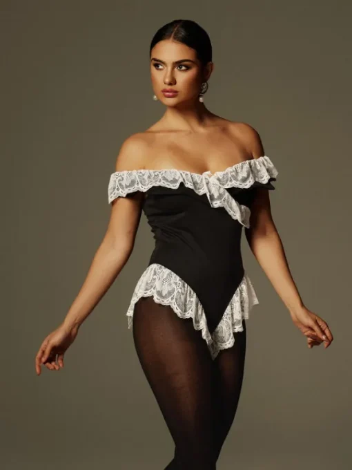 Bodysuits | Tops*Mew Mews Fashion Fenrir Off Shoulder Lace Bodysuit
