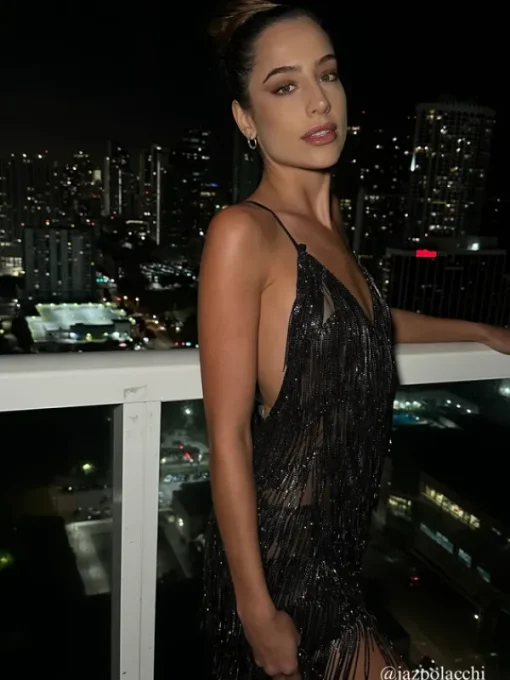 Embellishment | Dresses*Embellishment Fiadh Crystal Chain Fringe Mesh Mini Dress In Black