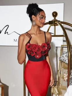 Tops*Mew Mews Fashion Fivika Spaghetti Flower Bustier Top