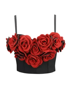 Tops*Mew Mews Fashion Fivika Spaghetti Flower Bustier Top