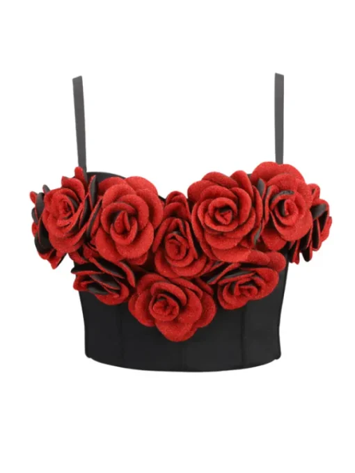 Tops*Mew Mews Fashion Fivika Spaghetti Flower Bustier Top