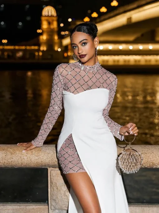Embellishment | Dresses*Embellishment Foster Net Rhinestone Mesh Dress