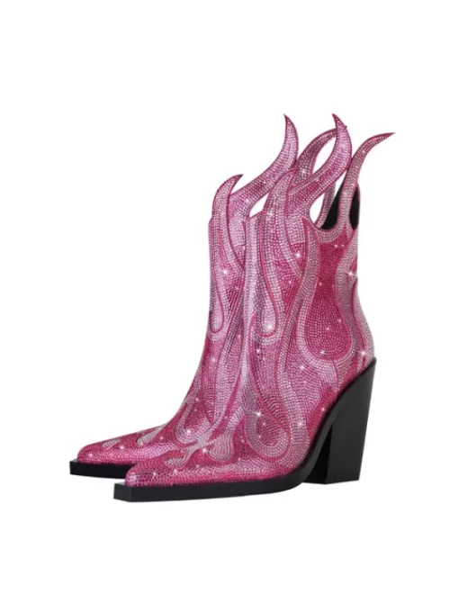 Shoes*Mew Mews Fashion Freidier Fire Crystal Boots